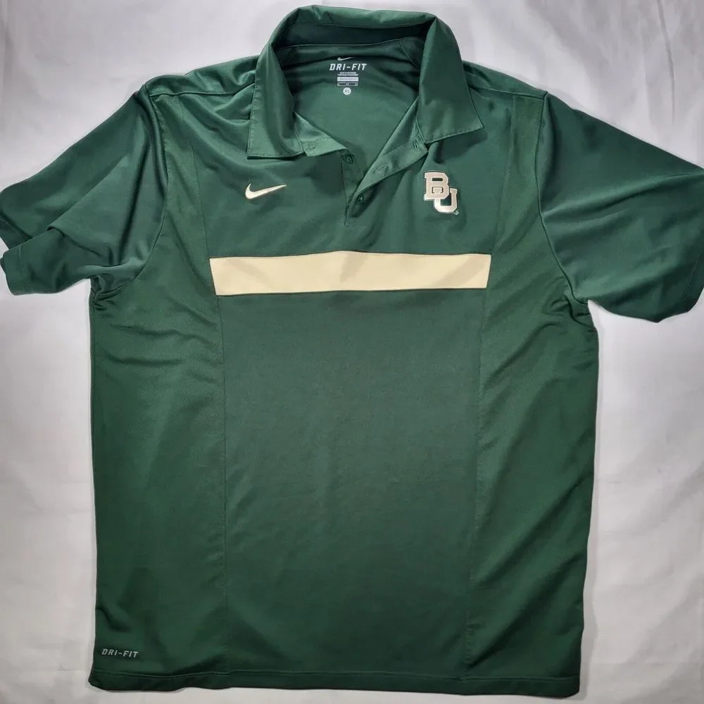 Baylor University Bears Men's XL Nike Team‎ Dri-Fit Green Polo - Picture 6 of 9
